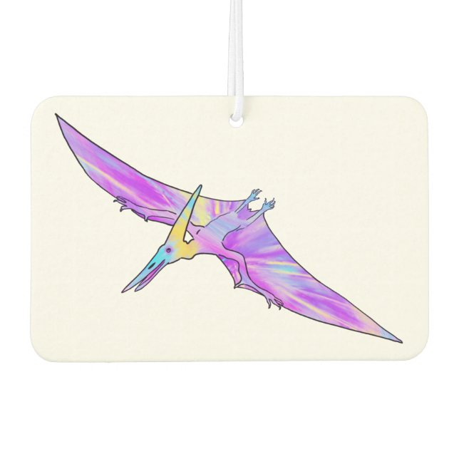 Dinosaur Funky Pink Jazzy Pterodactyl für Mädchen Autolufterfrischer (Vorderseite)