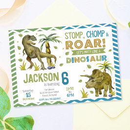 Dinosaur Geburtsanzeige | T-Rex | Triceratops Einladung