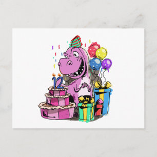 Dinosaur Geburtstag 12 - Tyrannosaurus Rex Postkarte