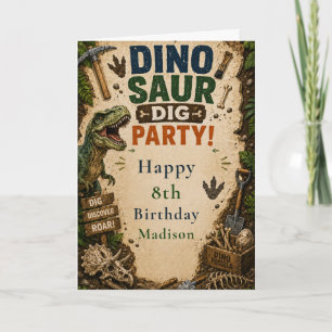 Dinosaur-Geburtstag-Ausgrabung Karte