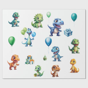 Dinosaur Geburtstag Geschenkpapier