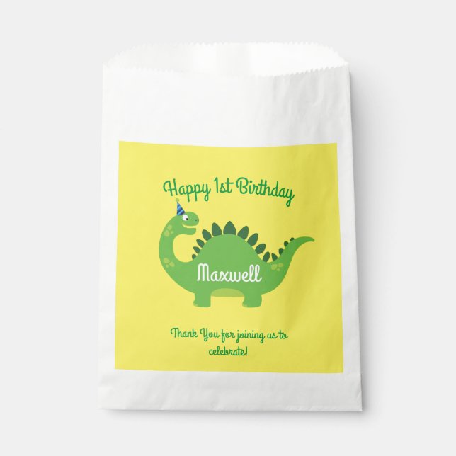 Dinosaur Geburtstag PArty Geschenktütchen (Vorderseite)