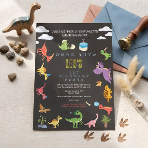 Dinosaur / Geburtstag süßer Dino-Junge Einladung