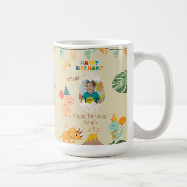 Dinosaur Geburtstag Tasse Geschenk - Individuelle  (Rechts)