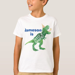 Dinosaur Geburtstags T - Shirt Three A Saurus