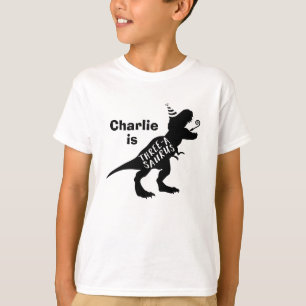 Dinosaur Geburtstags-T-Shirt Three A Saurus T-Shirt