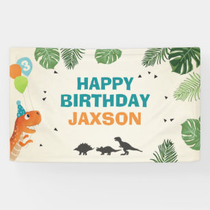 Dinosaur Geburtstagsbanner Boy Dino Party T-Rex Banner