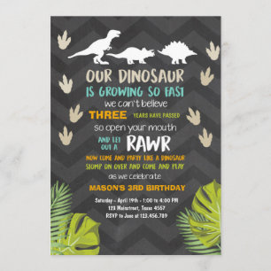 Dinosaur Geburtstagseinladung Dinosaur Party Chalk Einladung
