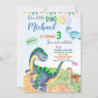Dinosaur Geburtstagseinladung Little Dino Einladun Einladung