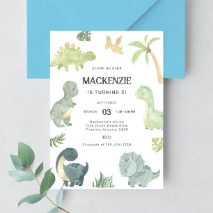 Dinosaur-Geburtstagsfeier Einladung