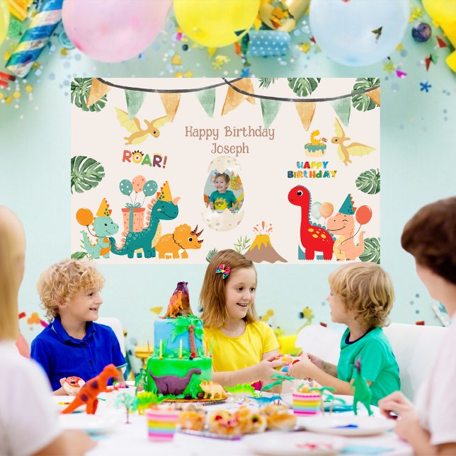 Dinosaur Geburtstagsparty Banner Custom (Dinosaur birthday party banner , custom the name and the photo to make the best dino birthday ever)