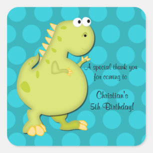 Dinosaur Geburtstagsparty Danke Stickers