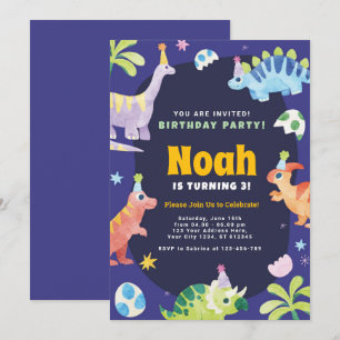 Dinosaur Geburtstagsparty Einladung