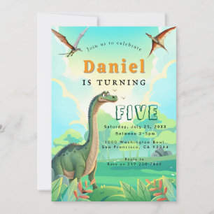Dinosaur Geburtstagsparty Einladung
