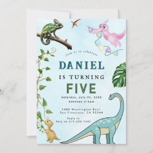 Dinosaur Geburtstagsparty Einladung