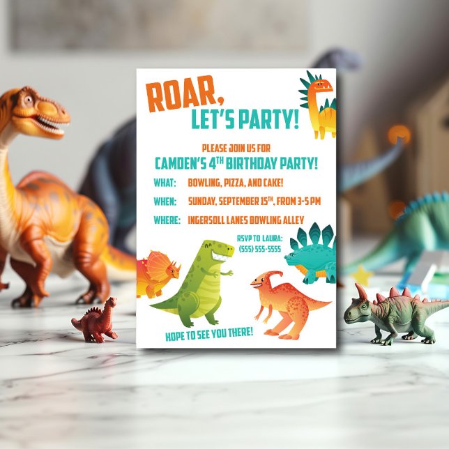 Dinosaur Geburtstagsparty Einladung (Von Creator hochgeladen)