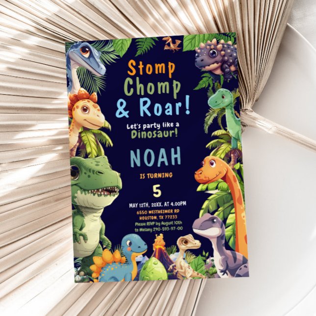 Dinosaur Geburtstagsparty Einladung (Von Creator hochgeladen)