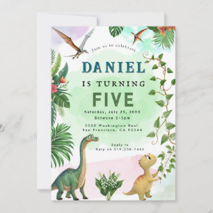 Dinosaur Geburtstagsparty Einladung