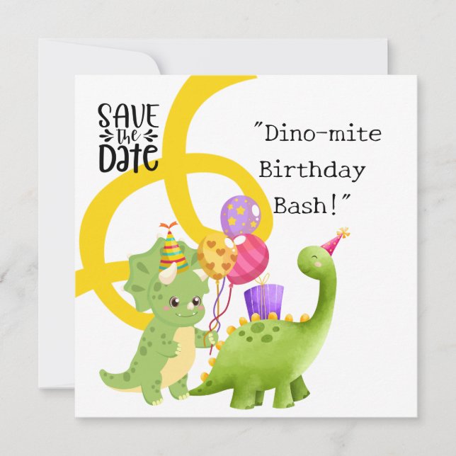 Dinosaur Geburtstagsparty Einladung (Vorderseite)