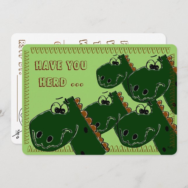 Dinosaur Geburtstagsparty Einladung (Vorne/Hinten)