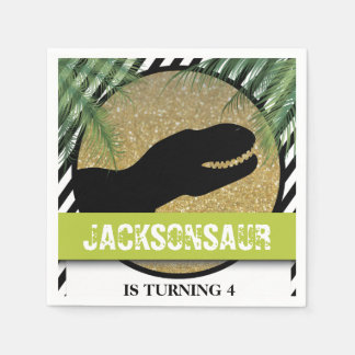 Dinosaur Geburtstagsparty gestreift Serviette