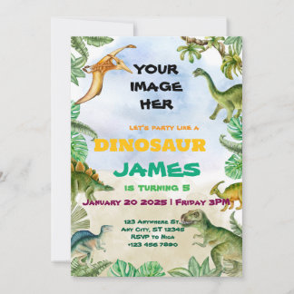 Dinosaur Geburtstagsparty individuelle Einladung