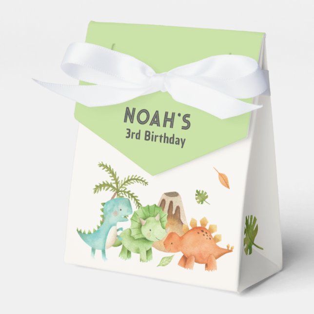 Dinosaur Gefälligkeitsboxen - Junge Wasserfarbe Ge Geschenkschachtel (Vorderseite)