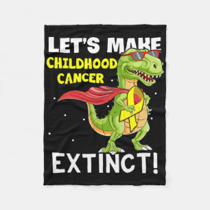 Dinosaur Gelbes Band Bewusstsein für Kinderkrebs Fleecedecke