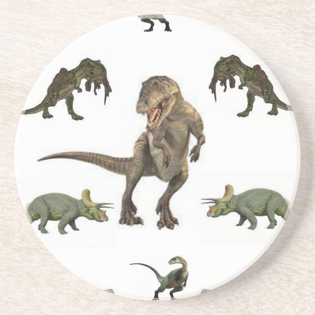 Dinosaur-Geschenkpapier Sandstein Untersetzer (Vorne)