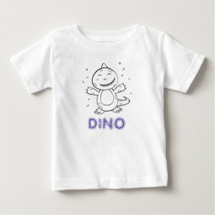 Dinosaur - Gestempeltes Kunsttier in Schwarz und W Baby T-shirt