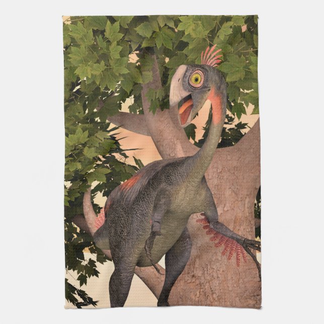 Dinosaur Gigantoraptor Küchentuch (Vertikal)