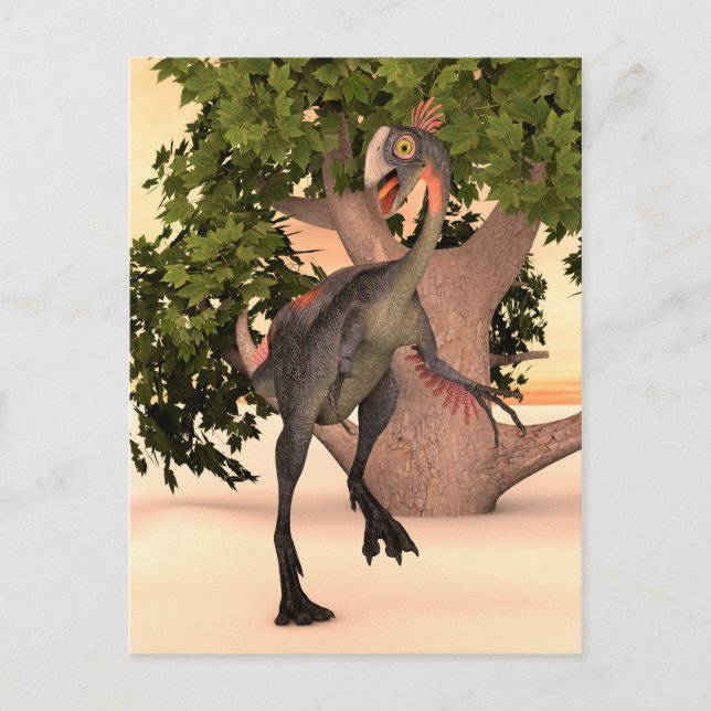Dinosaur Gigantoraptor Postkarte (Vorderseite)