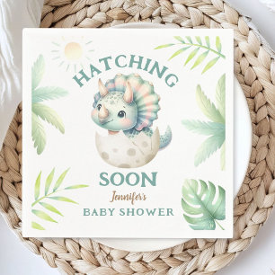 Dinosaur Girl Baby Dusche Triceratops Rosa Dino Serviette