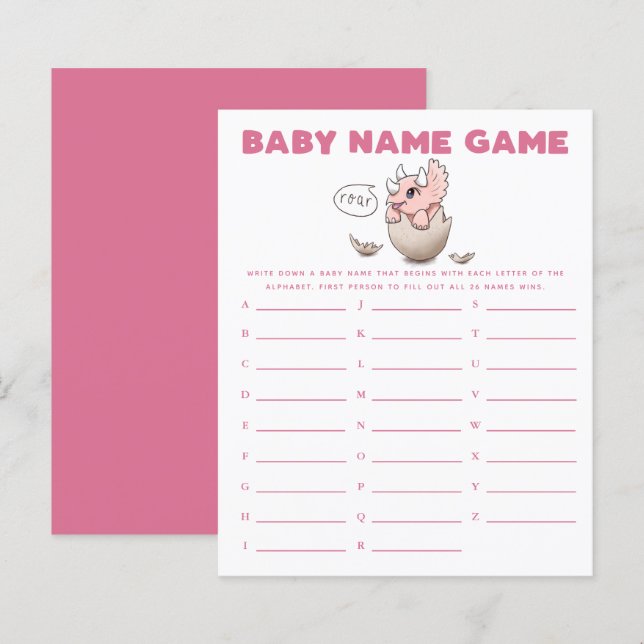 Dinosaur Girl Baby Name Duschgel Spiel (Vorne/Hinten)