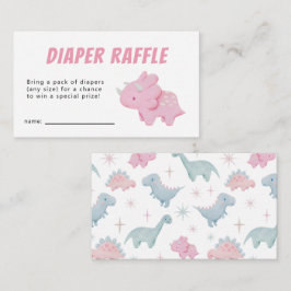 Dinosaur Girl Baby Showdusche Windeln Raffel Ticke Begleitkarte