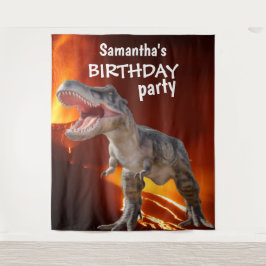 Dinosaur Girl BIRTHDAY House Hintergrund Wandteppich