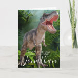 Dinosaur Grandson Birthday card Karte<br><div class="desc">Dinosaurier Grandson Geburtstagskarte süße Dinosaurier trex großen Sohn personalisierte Babykarte für ein kleines Mädchen. Klicken Sie auf die Schaltfläche "Anpassen!",  um die Textgröße,  Textfarbe,  den Stil des Schriftartes und mehr zu ändern!</div>