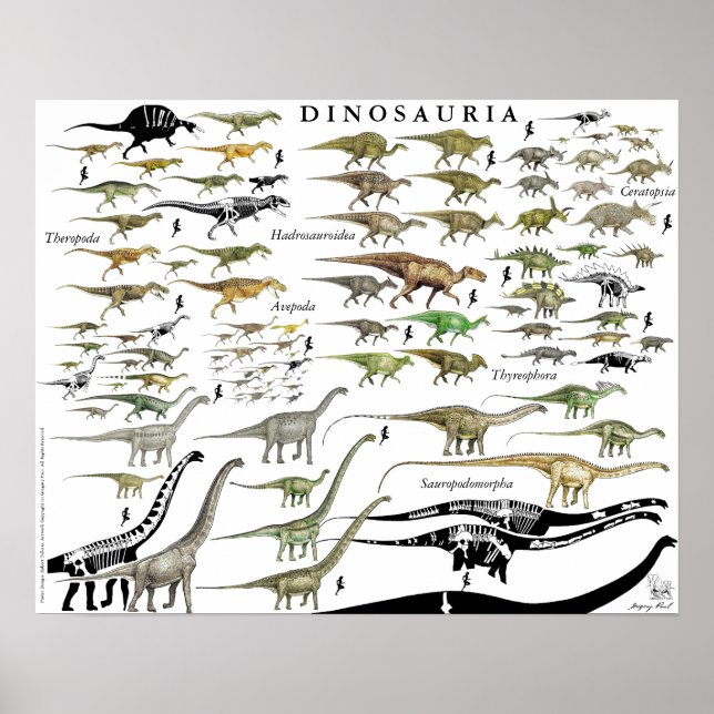 Dinosaur Groups Scale Poster Chart Gregory Paul #1 (Vorne)