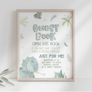 Dinosaur Guest Book Party Sign Fotodruck