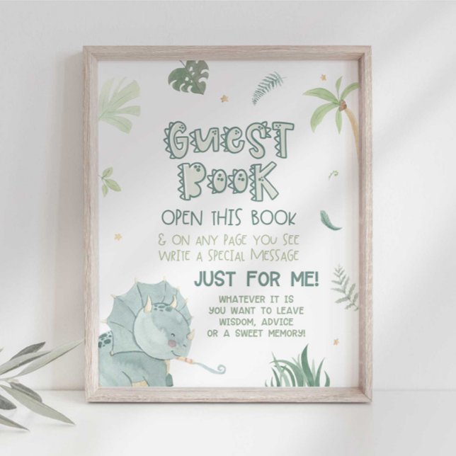 Dinosaur Guest Book Party Sign Fotodruck (Von Creator hochgeladen)