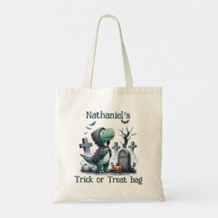 Dinosaur Halloween Trick oder Treat Tote Bag Tragetasche