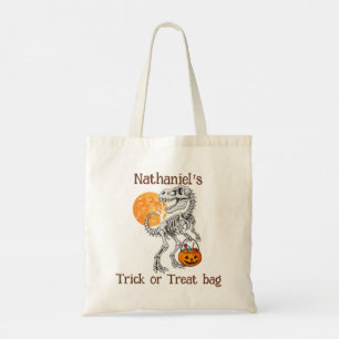 Dinosaur Halloween Trick oder Treat Tote Bag Tragetasche