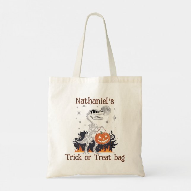 Dinosaur Halloween Trick ou Sac fourre-tout de tra (Dos)