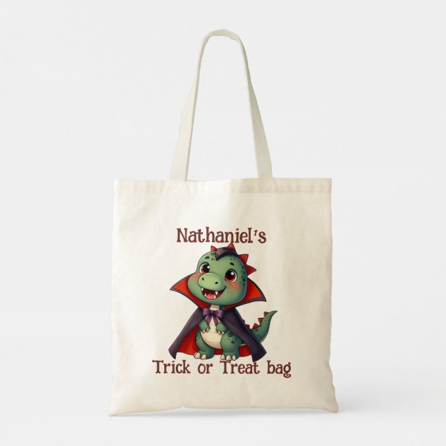 Dinosaur Halloween Trick ou Sac fourre-tout de tra (Dos)