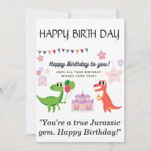 Dinosaur Happy Birthday Card Feiertagskarte
