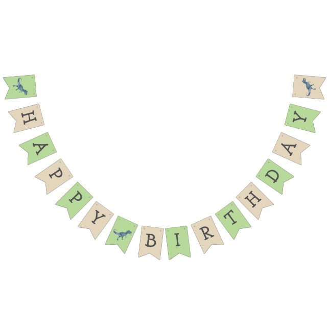 Dinosaur Happy Birthday Trex Jagdfahnen Wimpelkette (Alle)