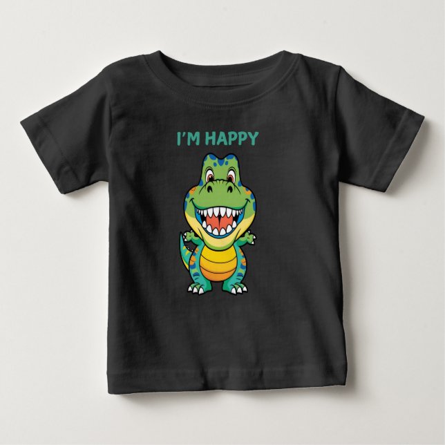 Dinosaur Happy for Children Baby T-shirt (Vorderseite)