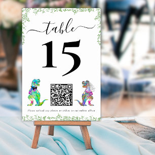 Dinosaur-Hochzeit QR-Code-Tischnummer Tischnummer