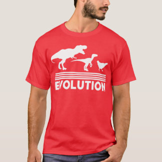 Dinosaur Huhn Evolution Lustig Vintage Retro 70er T-Shirt