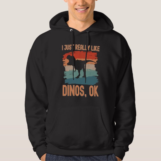 Dinosaur  I just Really Like Dinos Ok Hoodie (Vorderseite)